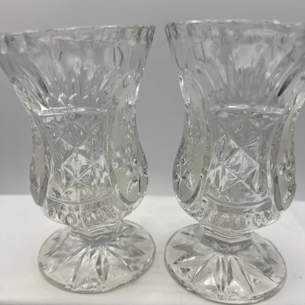 Vintage Zajecar Crystal Vases Pair